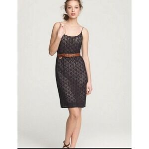 J‎ CREW Cotton Blend Black Lace Dress ~4